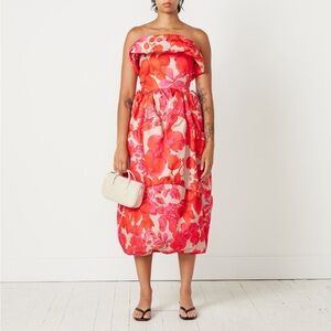 Kika Vargas Dress Laila Strapless‎ Midi Sz L